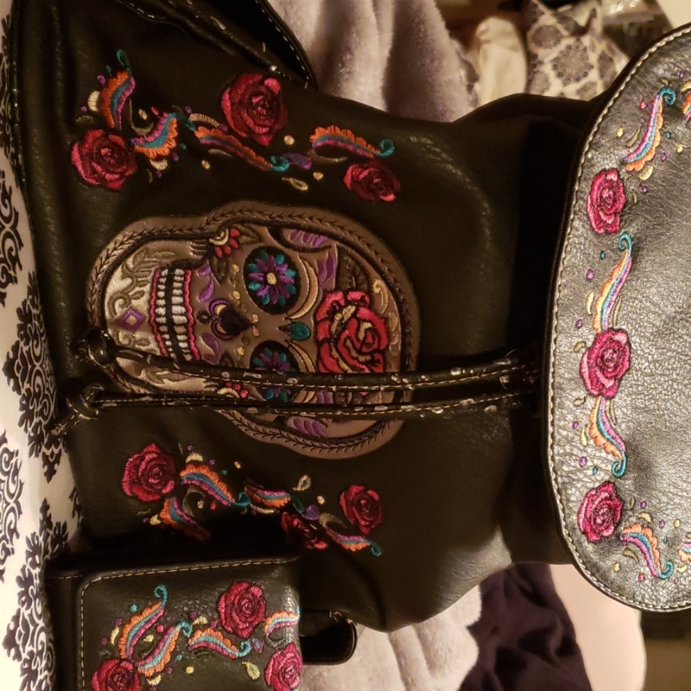 Sugar Skull Backpack Purse